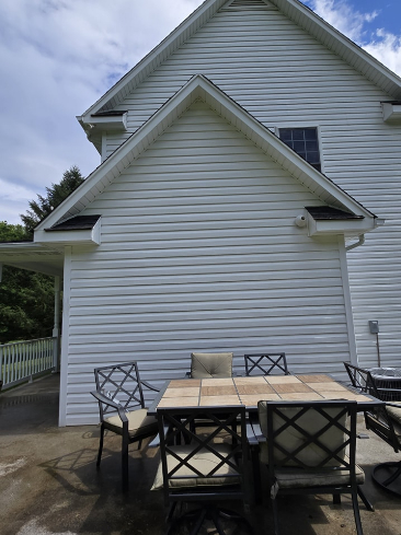 Residential home exterior close-up on clean siding